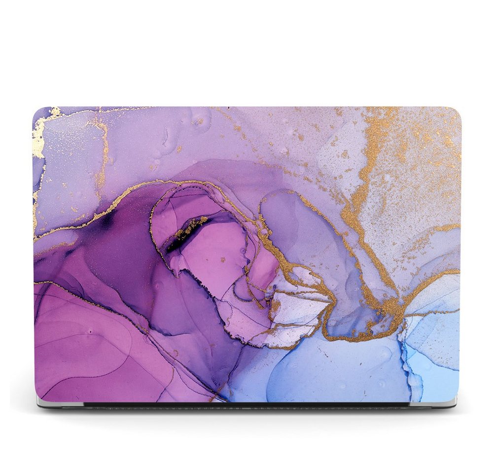Kevin Frotscher (FroShop) Laptop-Hülle Schutzhülle für Apple MacBook Air 13" (2020-2018) M1 2-Teilig Schutzcover Hartcase Schutz Cover Etui Tasche, Hülle Modell A2337 (M1) / A2179 / A1932 - Lila/Blau Marmor von Kevin Frotscher (FroShop)