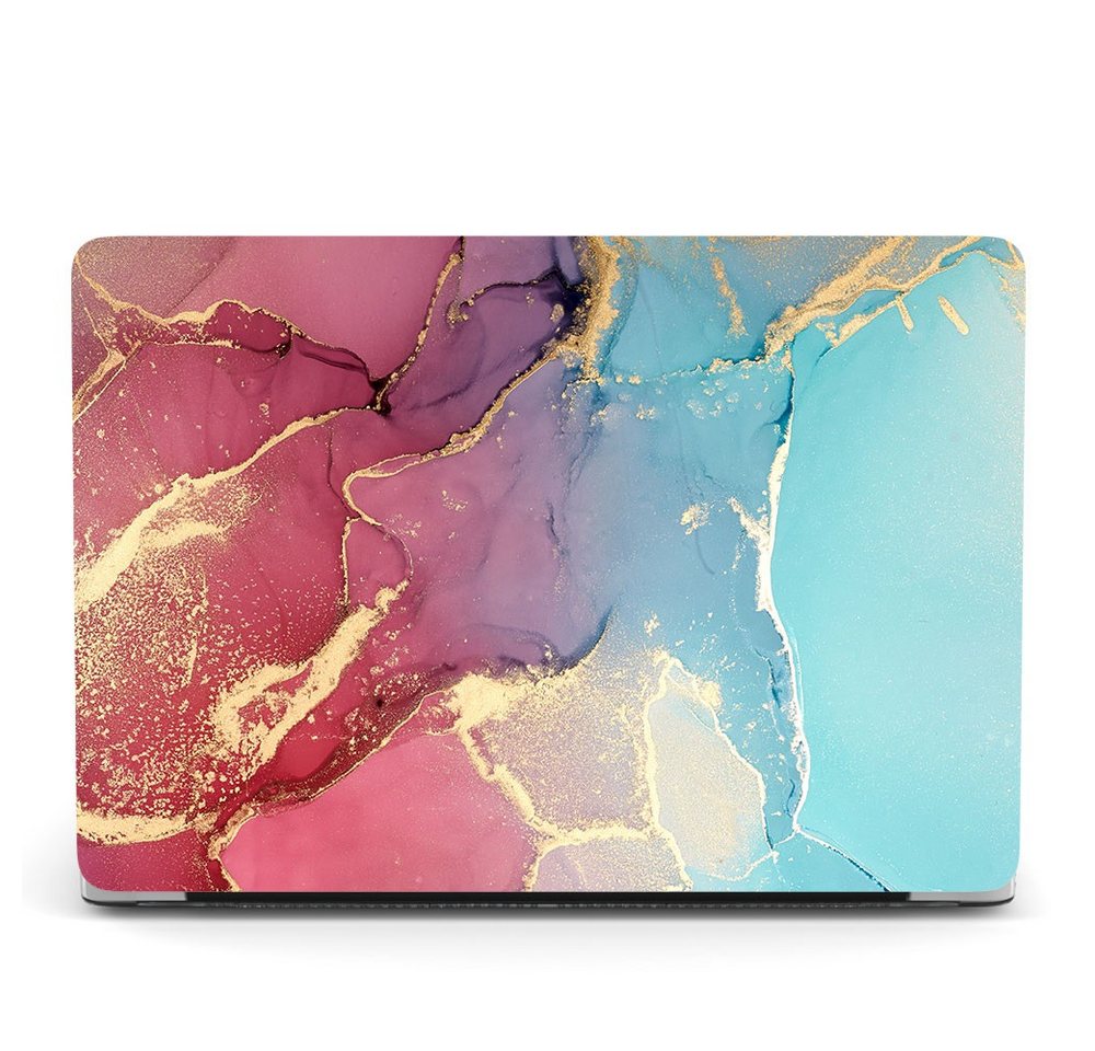 Kevin Frotscher (FroShop) Laptop-Hülle Schutzhülle für Apple MacBook Air 13.6" (2025-2022) M3 M2 2-Teilig Schutzcover Hartcase Schutz Cover Etui Tasche, Hülle Modell A3240 A3113 A2681 - Pink/Gold von Kevin Frotscher (FroShop)