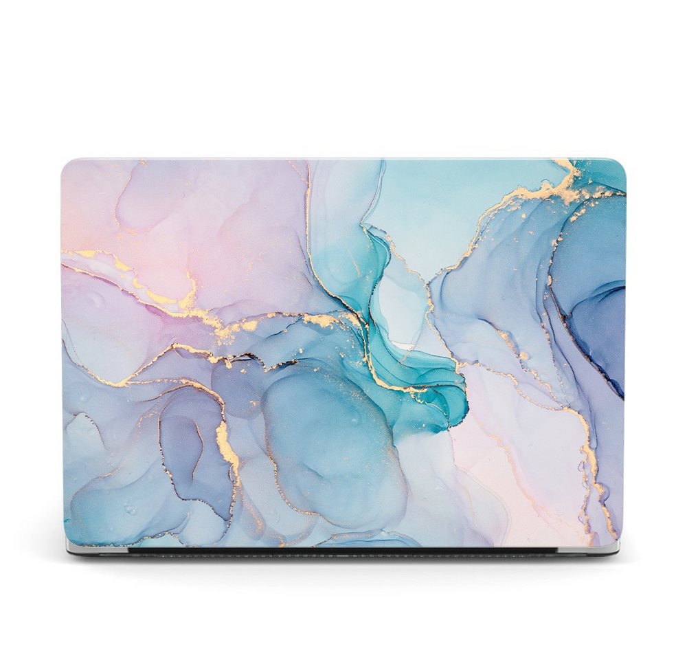 Kevin Frotscher (FroShop) Laptop-Hülle Schutzhülle für Apple MacBook Air 15 (2025-2023) M4 M3 M2 2-Teilig Schutzcover Hartcase Schutz Cover Etui Tasche, Hülle Modell A3114 / A2941 / A3241 - Blau/Weiß Marmor von Kevin Frotscher (FroShop)