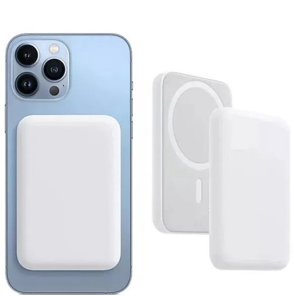 Kevin Frotscher (FroShop) MagSafe Akku Powerbank für Original Apple iPhone 12 13 14 15 Pro Plus Powerbank iPhone 16 17 Pro Max Plus SE 5000 mAh, USB-C Anschluss Kabellos Magnetisch Dünn Leicht Kapazität - Farbe Weiß von Kevin Frotscher (FroShop)