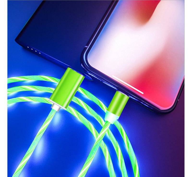 Kevin Frotscher (FroShop) Universal 3-in-1 magnetisches Ladekabel für iPhone Smartphone-Kabel, Samsung Huawei Micro USB / Typ C / kompatibel mit Apple LED - 1m Grün von Kevin Frotscher (FroShop)