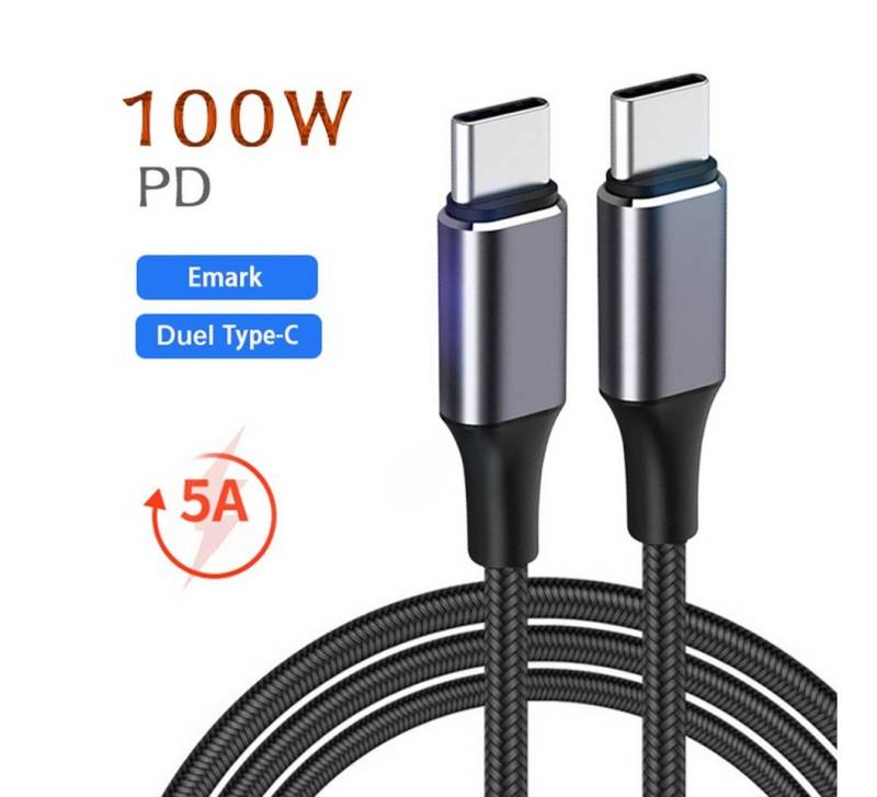 Kevin Frotscher (FroShop) 100 Watt Ladekabel USB-C to USB-C (20Gbps) TYPE-C PD für Apple Smartphone-Kabel, Samsung Lenovo Handy iPhone Galaxy Schnellladekabel - 1.5m (20Gbps) von Kevin Frotscher (FroShop)