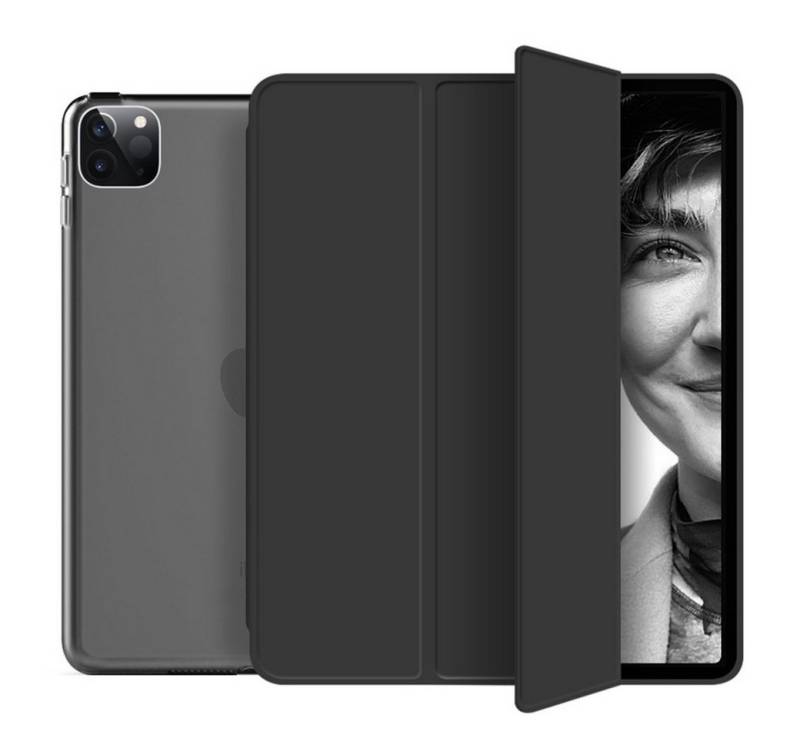 Kevin Frotscher (FroShop) Tablet-Hülle Schutzhülle für Apple iPad Pro 12.9" 4. - 6. Generation 2020 2021 2022 Wake Up / Sleep Smart Cover, Tasche Standfunktion Case Etui Hülle - Farbe SCHWARZ von Kevin Frotscher (FroShop)