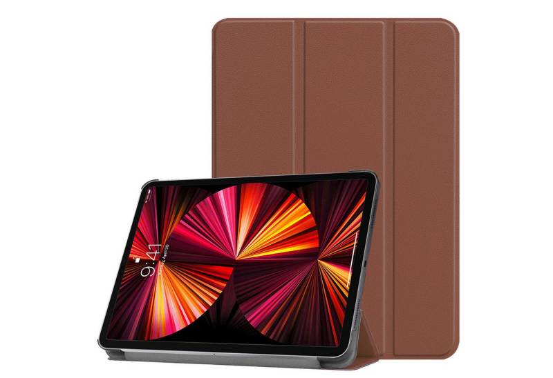 Kevin Frotscher (FroShop) Tablet-Hülle Schutzhülle für Apple iPad Pro 12.9" 5. und 6. Generation 2022 2021 Wake Up / Sleep Smart Cover, Tasche Standfunktion Case Etui Hülle - Farbe BRAUN von Kevin Frotscher (FroShop)