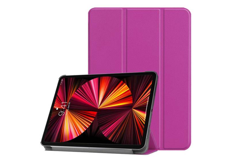 Kevin Frotscher (FroShop) Tablet-Hülle Schutzhülle für Apple iPad Pro 12.9" 5. und 6. Generation 2022 2021 Wake Up / Sleep Smart Cover, Tasche Standfunktion Case Etui Hülle - Farbe LILA von Kevin Frotscher (FroShop)
