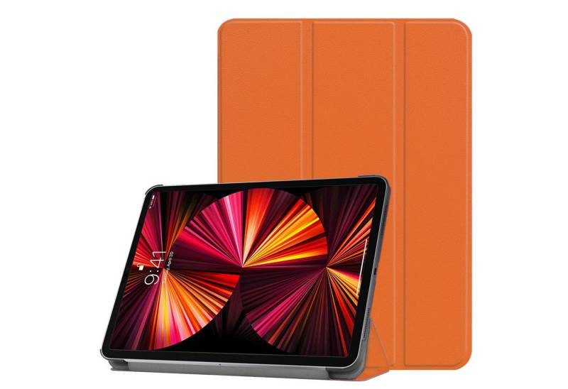 Kevin Frotscher (FroShop) Tablet-Hülle Schutzhülle für Apple iPad Pro 12.9" 5. und 6. Generation 2022 2021 Wake Up / Sleep Smart Cover, Tasche Standfunktion Case Etui Hülle - Farbe ORANGE von Kevin Frotscher (FroShop)