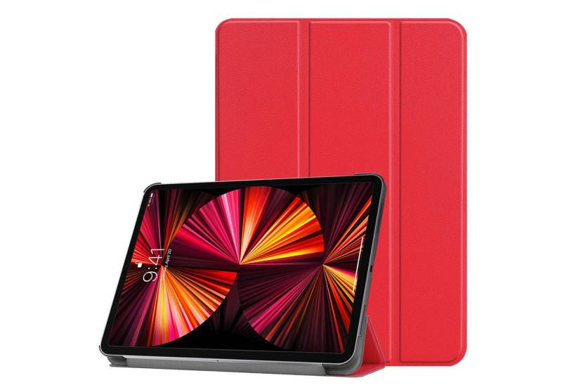 Kevin Frotscher (FroShop) Tablet-Hülle Schutzhülle für Apple iPad Pro 12.9" 5. und 6. Generation 2022 2021 Wake Up / Sleep Smart Cover, Tasche Standfunktion Case Etui Hülle - Farbe ROT von Kevin Frotscher (FroShop)