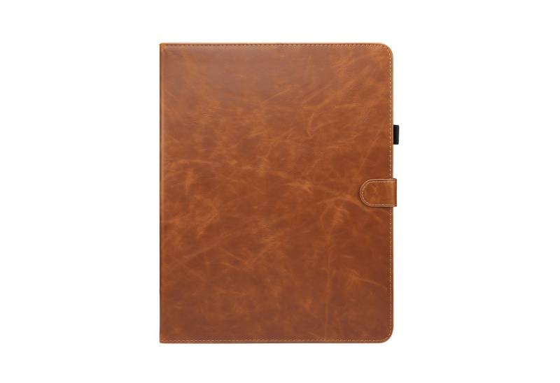 Kevin Frotscher (FroShop) Tablet-Hülle Schutzhülle für Apple iPad Pro 12.9" 5. und 6. Generation 2022 2021 Wake Up / Sleep Stifthalter an der Seite, Kunstleder Smart Case Etui Cover Tasche - Farbe HELLBRAUN von Kevin Frotscher (FroShop)