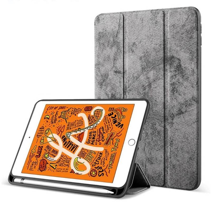 Kevin Frotscher (FroShop) Tablet-Hülle Schutzhülle für Apple iPad Pro 13" 2024 Smart Cover Etui Tasche, Wake Up / Sleep Funktion - GRAU MARMOR inkl. STIFTHALTER von Kevin Frotscher (FroShop)