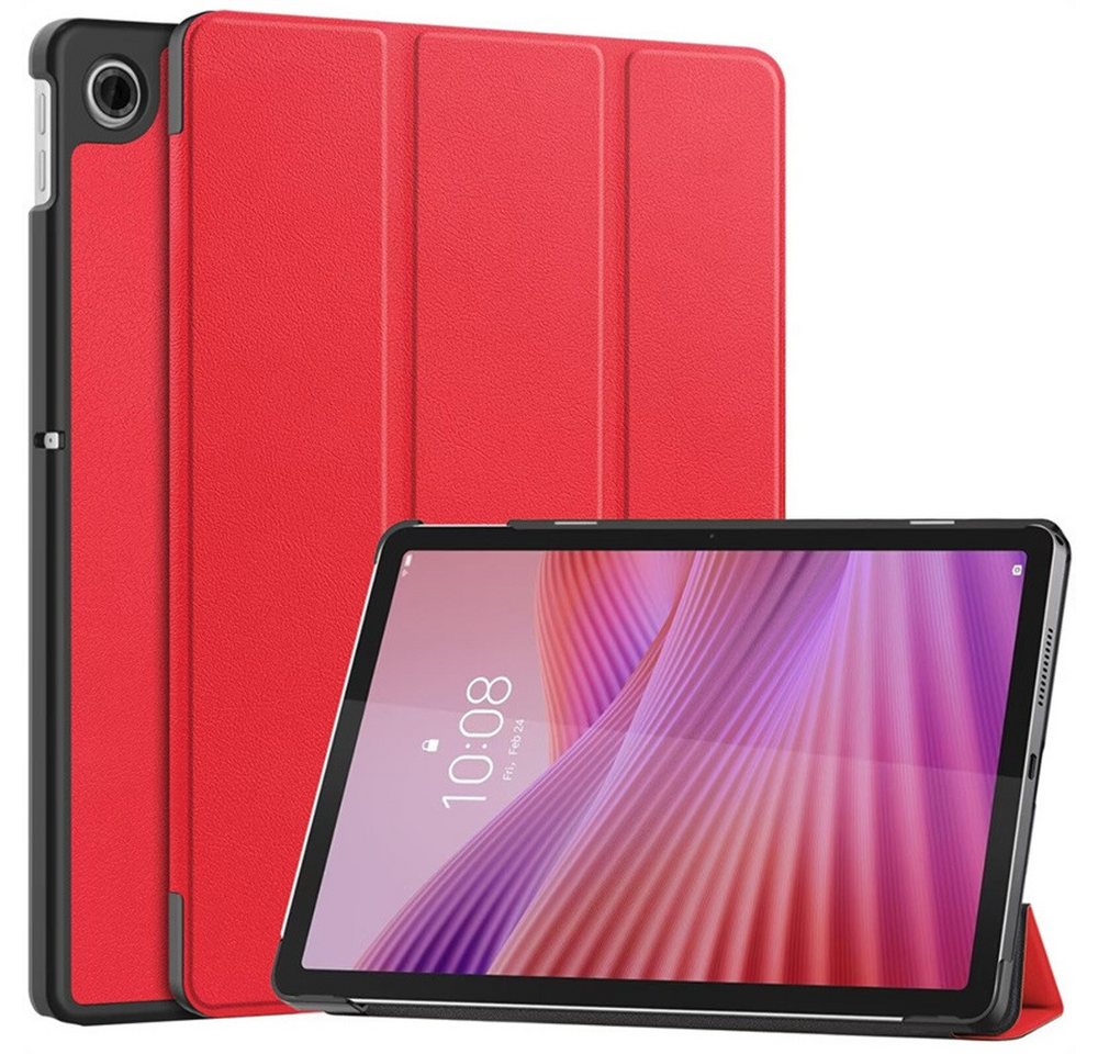 Kevin Frotscher (FroShop) Tablet-Hülle Schutzhülle für Lenovo Tab 10.1" 2025 TB-311FU / TB-311XU 4 Generation Hülle Case Cover Tasche Smart Cover, Magnetisch Wake Up & Sleep Funktion - Rot von Kevin Frotscher (FroShop)