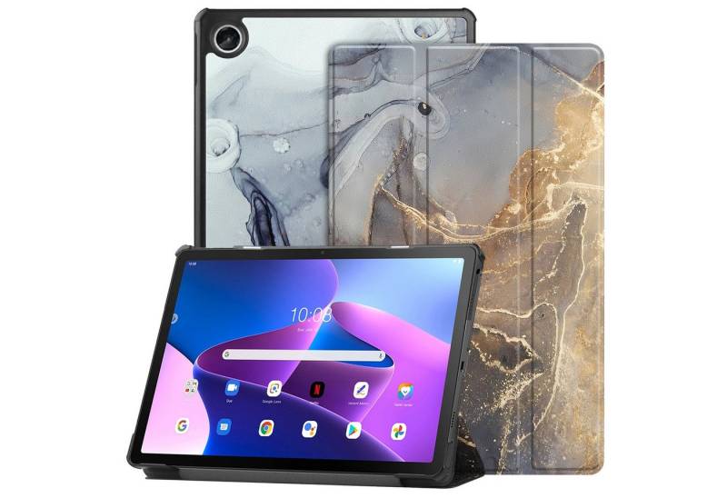 Kevin Frotscher (FroShop) Tablet-Hülle Schutzhülle für Samsung Galaxy Tab A9 Plus 11 2023 Wake Up / Sleep, Hülle Etui Smart Cover Tasche - Farbe GRAU MARMOR von Kevin Frotscher (FroShop)