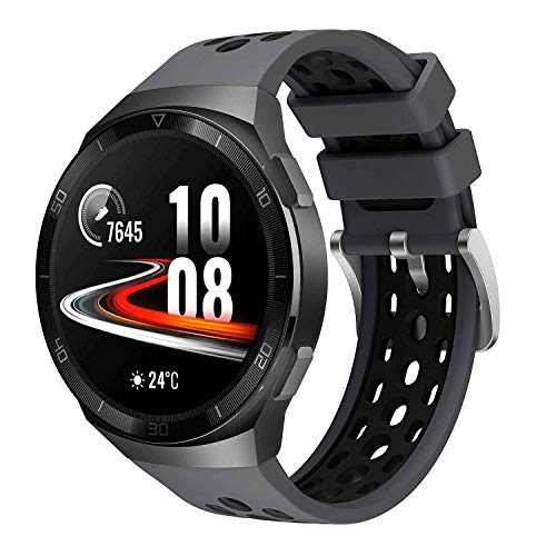 Keweni Armband Kompatibel mit Huawei Watch GT 2e, Silikon Quick-Fit Ersatz Armbänder für Huawei Watch GT2e (grau schwarz) von Keweni