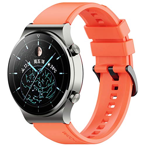 Keweni Armband Kompatibel mit Huawei Watch GT2 Pro, Quick-Fit Ersatz Armbänder für Honor Watch Magic/Honor GS Pro/Huawei GT2 46mm, 22mm Silikon Ersatzarmband (Orange) von Keweni