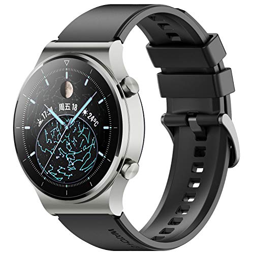 Keweni Armband Kompatibel mit Huawei Watch GT2 Pro, Quick-Fit Ersatz Armbänder für Honor Watch Magic/Honor GS Pro/Huawei GT2 46mm, 22mm Silikon Ersatzarmband (Schwarz) von Keweni