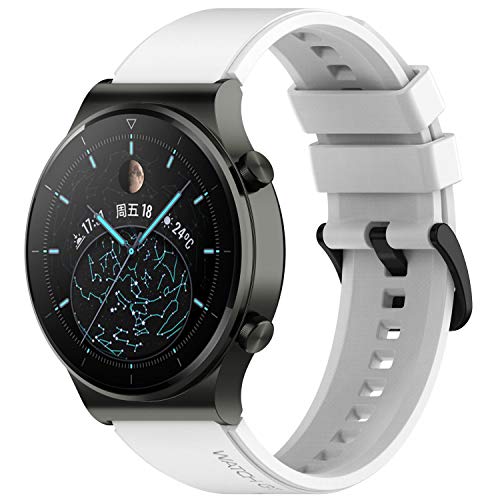 Keweni Armband Kompatibel mit Huawei Watch GT2 Pro, Quick-Fit Ersatz Armbänder für Honor Watch Magic/Honor GS Pro/Huawei GT2 46mm, 22mm Silikon Ersatzarmband (Weiß) von Keweni