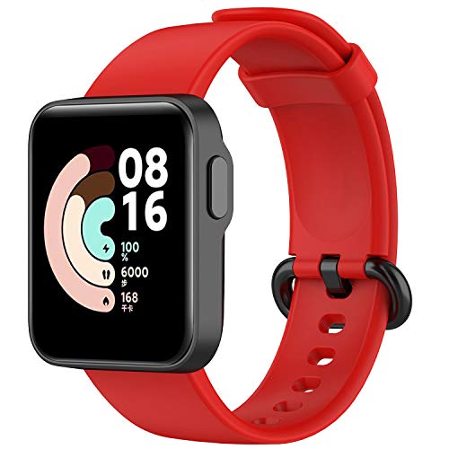 Keweni Armband Kompatibel mit Xiaomi Mi Watch Lite/Redmi Watch, Silikon Ersatzarmband Quick Fit Ersatz Band für Xiaomi Mi Watch Lite Armbänder (rot) von Keweni