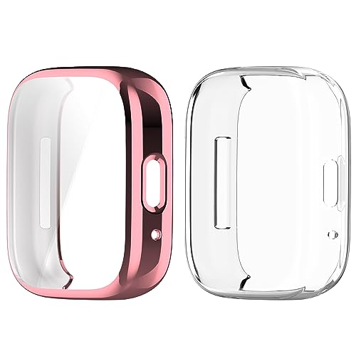 Keweni Schutzhülle Kompatibel mit Redmi Watch 3 Lite/Redmi Watch 3 Active,2 Stück Weiche TPU Displayschutzfolie Rundumschutz Bumper Schutzschale für Redmi Watch 3 Lite/Redmi Watch 3 Active (Klar+Rosa) Keweni Schutzhülle Kompatibel mit Redmi Watch 3 Lite/Redmi Watch 3 Active,2 Stück Weiche TPU Displayschutzfolie Rundumschutz Bumper Schutzschale für Redmi Watch 3 Lite/Redmi Watch 3 Active (Klar+Rosa) von Keweni