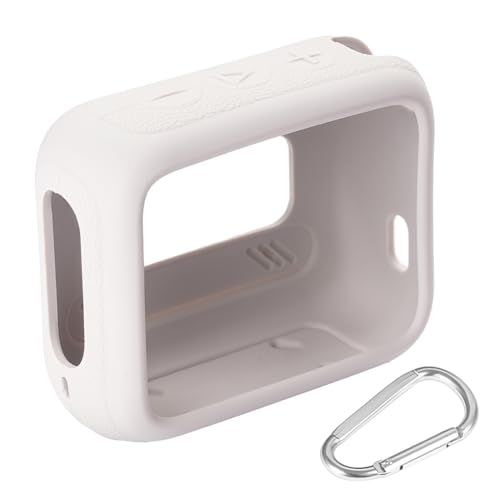Kexpery Lautsprecher Silikonhülle Anti-Kratzer Schutzhülle mit Karabiner Schutzhülle Stoßfest für JBL GO 4 Portable BT Lautsprecher (Grau) von Kexpery