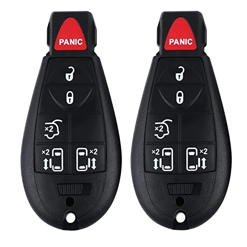 6 Tasten schlüsselloser Eingang Fernbedienung Autoschlüssel Schlüsselanhänger für Chrysler Town and Country 2008–2016 Dodge Grand Caravan 2008–2020 (M3N5WY783X) 2 Stück von KeyRunner