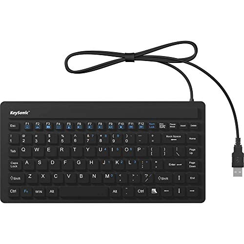KeySonic KSK-3230IN (US) USB Tastatur US-Englisch, QWERTY Schwarz Silikonmembran, Wasserfest (IPX7) von KeySonic