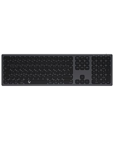 KeySonic Kabellose Bluetooth-Tastatur für Windows/MacOS/Android, Deutsches QWERTZ-Layout, Schwarz von KeySonic