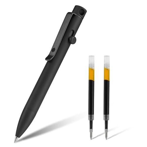 KeyUnity KP03BK Kugelschreiber aus Titanlegierung mit Clip, einziehbarer EDC-Taschenstift aus Metall für den täglichen Gebrauch von KeyUnity