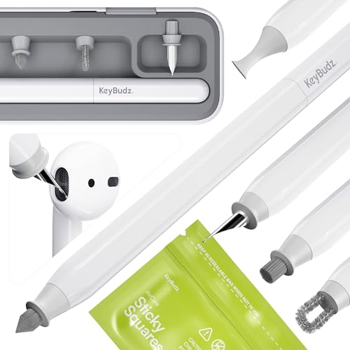 KeyBudz AirCare 2.0 AirPods-Reinigungsset/Patentierter Multi-Tool-Reiniger, austauschbare Bürstenaufsätze für AirPods, iPhone & Apple-Geräte mit Reinigungsknete Hartschalenetui & Aufbewahrungsbeutel KeyBudz AirCare 2.0 AirPods-Reinigungsset/Patentierter Multi-Tool-Reiniger, austauschbare Bürstenaufsätze für AirPods, iPhone & Apple-Geräte mit Reinigungsknete Hartschalenetui & Aufbewahrungsbeutel von Keybudz