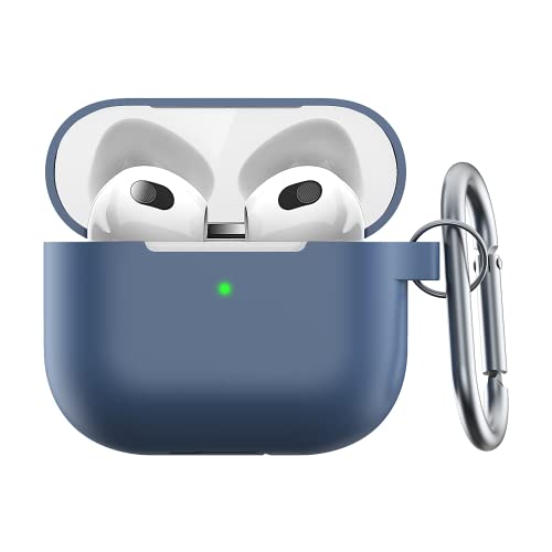 Keybudz Elevate Schutzhülle mit Karabiner für Apple AirPods 3, Etui Hülle, Kopfhörer Ohrhörer Zubehör Ladecase, blau von Keybudz