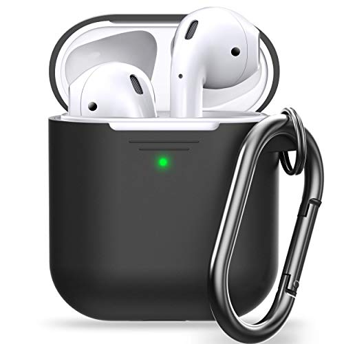 Keybudz Elevate Schutzhülle mit Karabiner für Apple AirPods Case, Etui Hülle, Kopfhörer Ohrhörer Zubehör Ladecase, schwarz von Keybudz