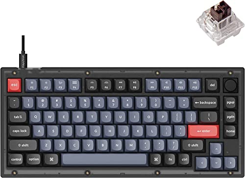 Key V1 75% Frosted Black RGB Key Brown H V1-C3-DE von Keychron