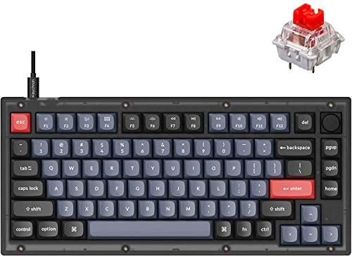 Keychron Key V1 75% Frosted Black RGB Key Red H V1-C1-DE von Keychron