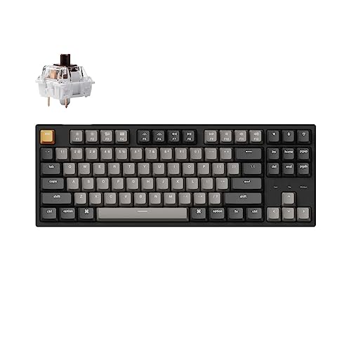 Keychron C1 Pro Hot-swappable Custom Kabelgebunden Mechanische Tastatur, TKL Layout QMK/VIA Programmierbar RGB-Hintergrundbeleuchtung Keychron K Pro Brown Switch Kompatibel mit Mac Windows Linux von Keychron