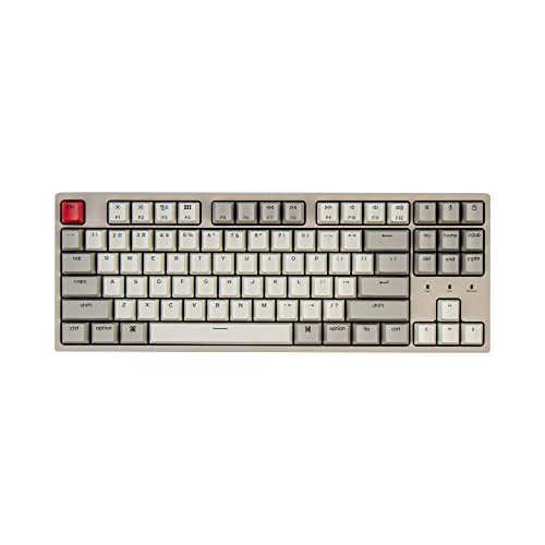 Keychron C1 Tenkeyless Layout, 87 Tasten, kabelgebunden, mechanische Tastatur für Mac, Tastatur, mechanischer roter Schalter/Retro-Farbe, ABS-Tastenkappen/USB-Typ-C-Kabel, PC, Laptop von Keychron