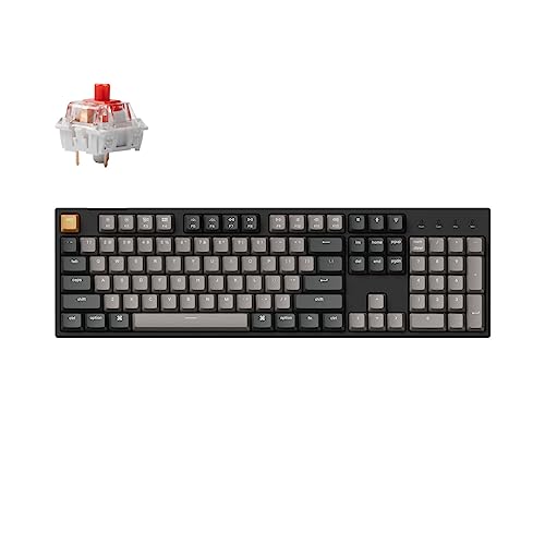 Keychron C2 Pro Hot-swappable Custom Kabelgebunden Mechanische Tastatur, Full Size Layout QMK/VIA Programmierbar RGB-Hintergrundbeleuchtung Keychron K Pro Red Switch Kompatibel mit Mac Windows Linux von Keychron