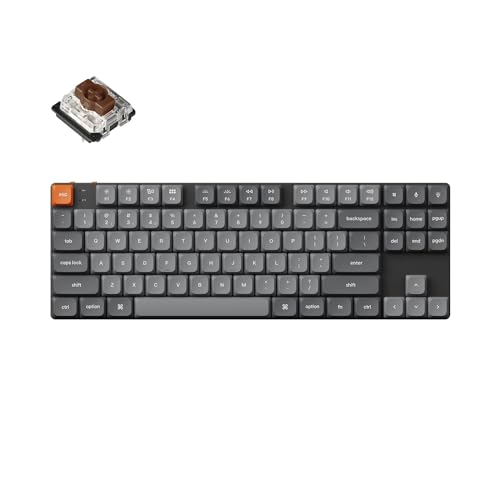 Keychron K1 Max Ultra-Slim QMK/VIA Bluetooth Wireless/USB Wired Custom Mechanische Tastatur, 2.4 GHz, Gaming-Tastatur mit TKL-Layout, Weiß-LED und Low-Profile Gateron Brown Switch Keychron K1 Max Ultra-Slim QMK/VIA Bluetooth Wireless/USB Wired Custom Mechanische Tastatur, 2.4 GHz, Gaming-Tastatur mit TKL-Layout, Weiß-LED und Low-Profile Gateron Brown Switch von Keychron