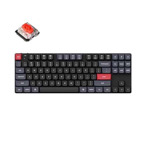 Keychron K1 Pro QMK/VIA Personalisierte ultradünne kabellose mechanische Tastatur mit weißer Hintergrundbeleuchtung, roter Gateron Schalter von Keychron
