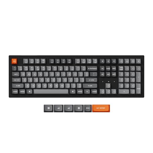 Keychron K10 Max Custom Wireless Mechanische Tastatur, 2.4 GHz/Bluetooth/USB-C, Wiße LED, QMK/VIA Programmierbare Makros, PBT Keycaps, für Mac Windows, Super Red Switch Keychron K10 Max Custom Wireless Mechanische Tastatur, 2.4 GHz/Bluetooth/USB-C, Wiße LED, QMK/VIA Programmierbare Makros, PBT Keycaps, für Mac Windows, Super Red Switch von Keychron