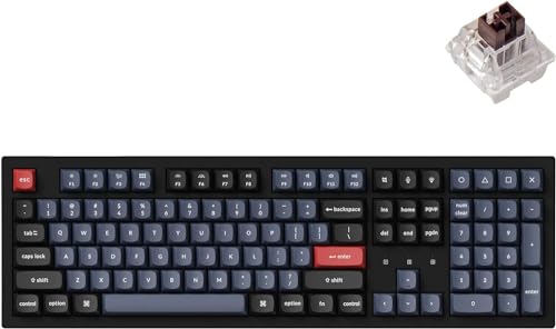 Keychron K10 Pro QMK/VIA Kabellose mechanische Tastatur, Programmierbare Tastatur, Bluetooth/USB-C, RGB, Keychron K Pro Brown Switch Hot-Swap, Tastenkappen PBT Für Windows Mac OS von Keychron