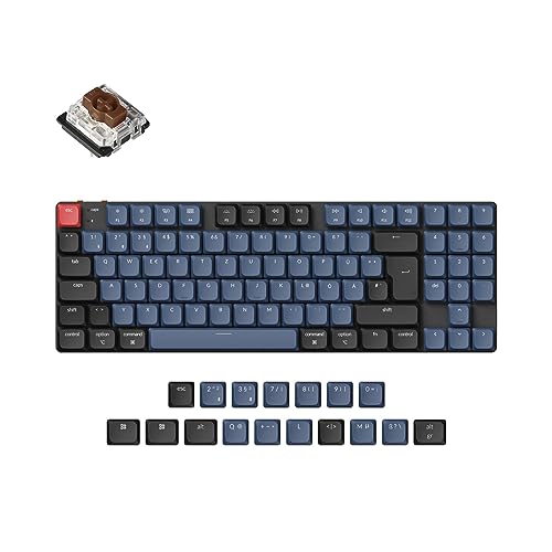 Keychron K13 Pro Ultra-Slim TKL DE-Layout QMK/VIA Benutzerdefinierte drahtlose mechanische Bluetooth-Tastatur mit Hot-Swap-fähiger Low-Profile-Gateron-Braun-Schalter-RGB-Hintergrundbeleuchtung von Keychron