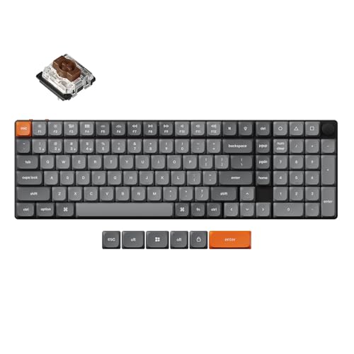 Keychron K17 MAX Custom Wireless Mechanische Tastatur 2.4 GHz/Bluetooth/USB-C, RGB, Hot-swap, QMK/VIA Programmierbare Makros, PBT Keycaps, für Mac Windows, Super Brown Switch Keychron K17 MAX Custom Wireless Mechanische Tastatur 2.4 GHz/Bluetooth/USB-C, RGB, Hot-swap, QMK/VIA Programmierbare Makros, PBT Keycaps, für Mac Windows, Super Brown Switch von Keychron