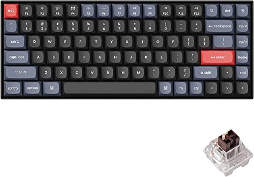 Keychron K2 Pro QMK/VIA Kabellose mechanische Tastatur, Hot-Swappable K Pro Switch mit 75% Custom Layout Makro Programmierbar, RGB, Keycaps PBT Kabelgebundene Tastatur für Mac Windows Linux von Keychron