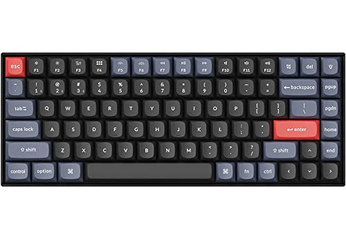 Keychron K2 Pro QMK/VIA Kabellose mechanische Tastatur, kabelgebundene Tastatur Makro benutzerdefinierte programmierbare Tastatur mit rotem K Pro-Schalter, heiß austauschbar, PBT Tastaturabdeckung für Mac Windows Linux von Keychron