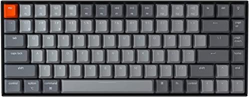 Keychron K2 Wireless Bluetooth/USB Kompakte mechanische Gaming-Tastatur mit 84 Tasten mit weißer LED und rotierenden Tasten für Mac und Windows, Kunststoffgehäuse, rote Gateron G Pro Schalter von Keychron