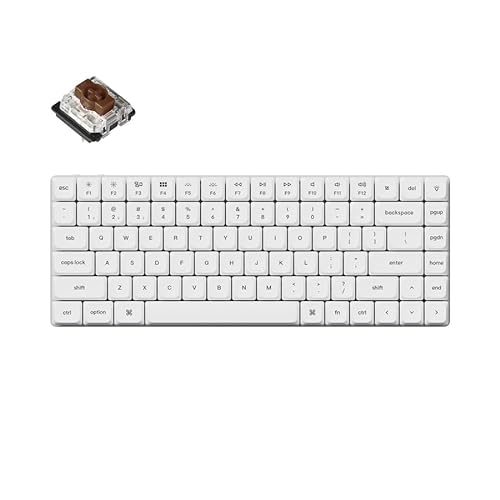 Keychron K3 Pro QMK/VIA Kabellose Mechanische Tastatur Weiß, Layout 75% ANSI/US, Bluetooth/USB-C, RGB LED, Gateron Low-Profile Brown Hot-Swappable, PBT Tastenkappen Für Windows Mac von Keychron