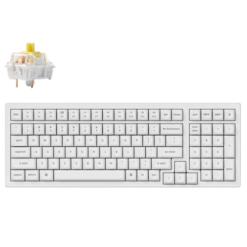 Keychron K4 Pro QMK/VIA Kabellose benutzerdefinierte mechanische Tastatur, 96% Layout, weiße Hintergrundbeleuchtung, Hot-Swappable K Pro Banana Switch für Mac Windows Linux von Keychron