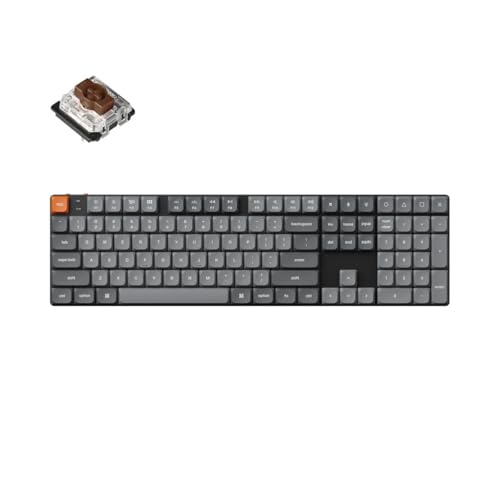 Keychron K5 Max Ultraflache kabellose mechanische Tastatur, QMK/VIA programmierbar, 3-Modus Bluetooth/2.4 GHz/Kabel mit RGB LED, Low Profile Gateron Brown Switch Hot-Swap, PBT Tastenkappen von Keychron