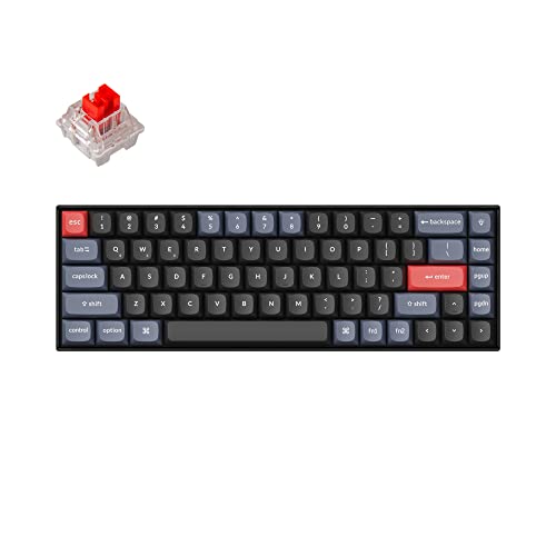 Keychron K6 Pro Drahtlose mechanische Tastatur QMK/VIA Programmierbare Makros, Hot-Swap-fähige Keychron K Pro Roter Schalter Tastatur, 65% US Layout Weiß hintergrundbeleuchtetes Office-Keyboard von Keychron