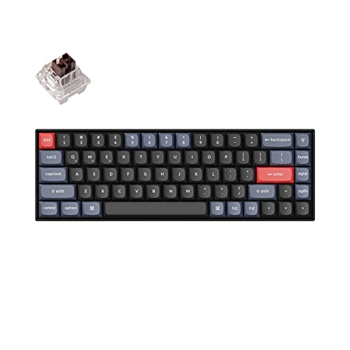 Keychron K6 Pro QMK/VIA Kabellose, mechanische Tastatur, US ANSI-Layout Hot-Swap-fähige Keychron K Pro Brauner Schalter Tastatur, 65% Layout RGB-Hintergrundbeleuchtung Office-Tastatur von Keychron