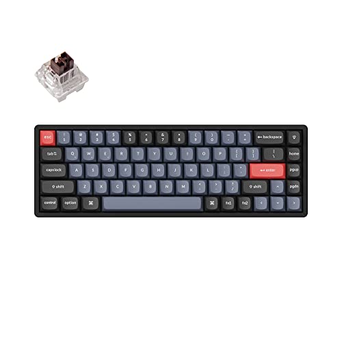 Keychron K6 Pro Wireless Custom Mechanical Keyboard, QMK programmierbares Makro, Hot-Swap-fähiger Keychron K Pro Brauner Schalter, 65% US-Layout Aluminium RGB hintergrundbeleuchtete Gaming Tastatur Keychron K6 Pro Wireless Custom Mechanical Keyboard, QMK programmierbares Makro, Hot-Swap-fähiger Keychron K Pro Brauner Schalter, 65% US-Layout Aluminium RGB hintergrundbeleuchtete Gaming Tastatur von Keychron