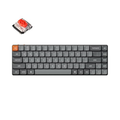 Keychron K7 Max QMK/VIA Ultraflache Kabellose Mechanische Tastatur, 2,4 GHz/Bluetooth/USB 3-Mode, 65% Layout, RGB LED, Switch Red, Hot-Swappable, Programmierbare Gaming-Tastatur für Mac Windows Keychron K7 Max QMK/VIA Ultraflache Kabellose Mechanische Tastatur, 2,4 GHz/Bluetooth/USB 3-Mode, 65% Layout, RGB LED, Switch Red, Hot-Swappable, Programmierbare Gaming-Tastatur für Mac Windows von Keychron